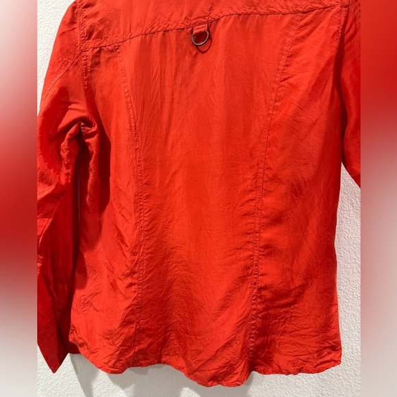 Tommy Hilfiger 100% Silk Burnt Orange Button Front Collared Blouse Shirt Size 4P - Picture 15 of 17